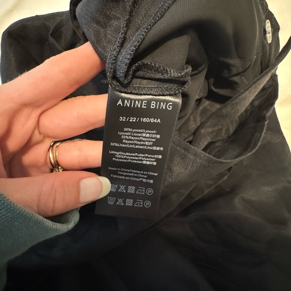 ANINE BING Black ‘Carrie’ Linen Pants Size 32 - Picture 2 of 4